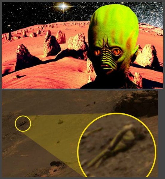«Космическая мумия»: Бдительный интернет-пользователь обнаружил на Марсе останки инопланетянина